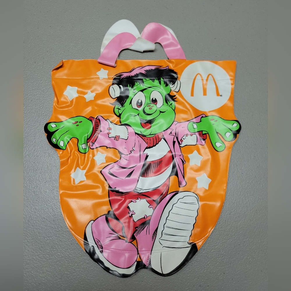 Vintage 1990 McDonalds Halloween Happy Meal‎ Vinyl Trick-Treat Bag Frankenstein